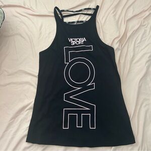 Victoria's Secret Black Graphic Cut Out Tank Top